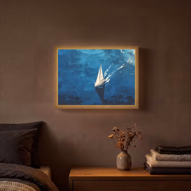 Lightbox - Wandlamp - Zeilboot - Water - Abstract - Schaduw — 3