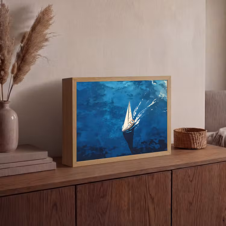 Lightbox - Wandlamp - Zeilboot - Water - Abstract - Schaduw — 4