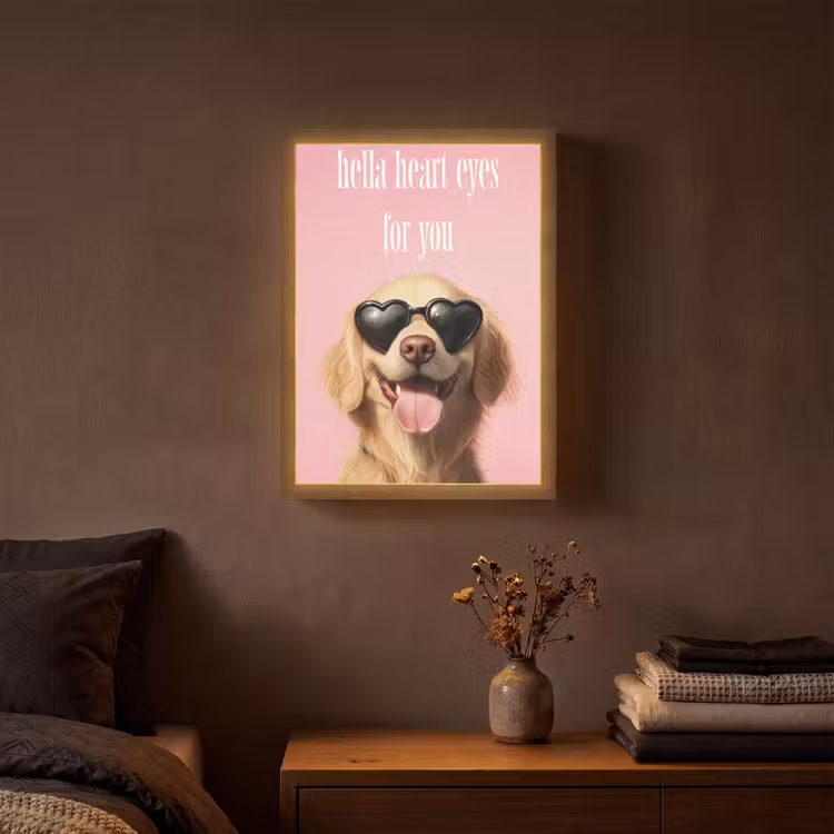 Lightbox - Wandlamp - Zonnebril - Hartjes - Hond - Valentijn — 3