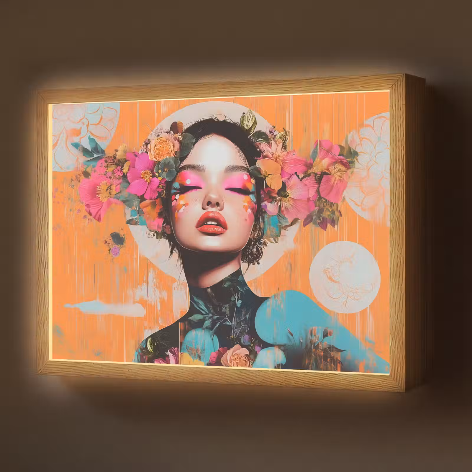 Lightbox - Wandlamp - Portret - Vrouw - Abstract - Bloemen — 1