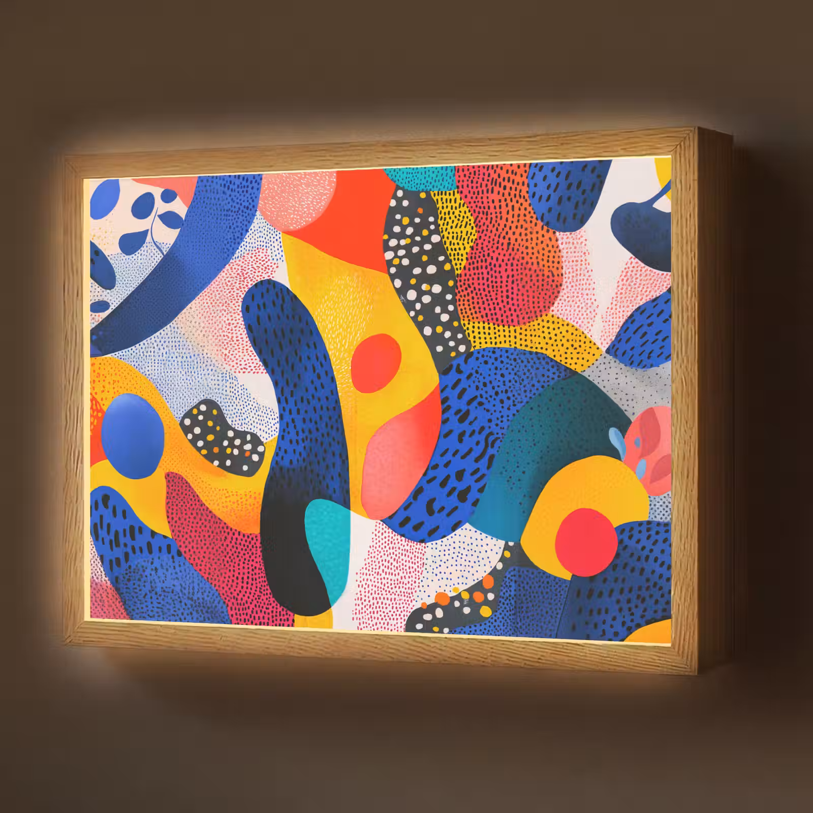 Lightbox - Wandlamp - Vormen - Abstract - Stippels - Blauw — 1
