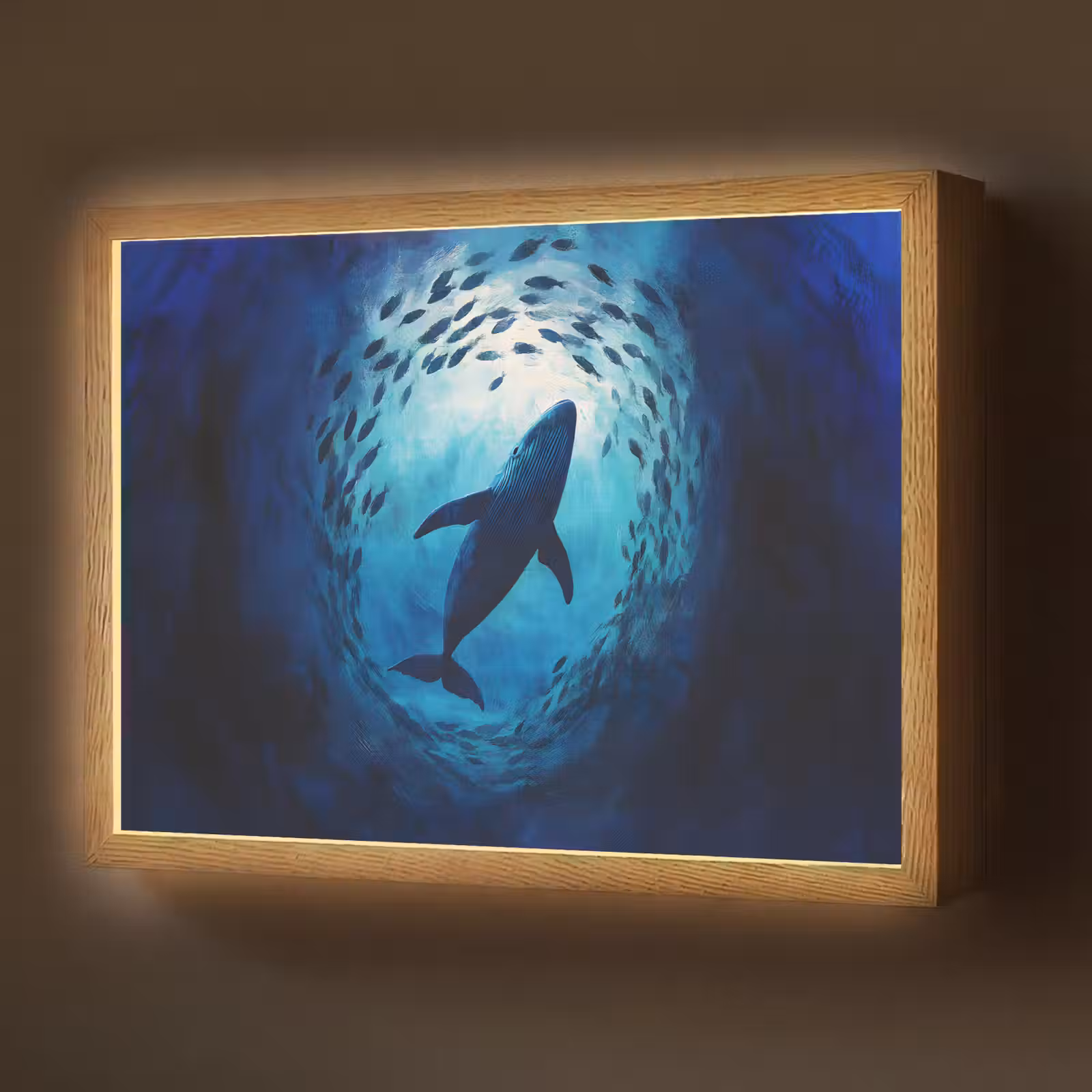 Lightbox - Wandlamp - Walvis - Vissen - Donkerblauw — 1