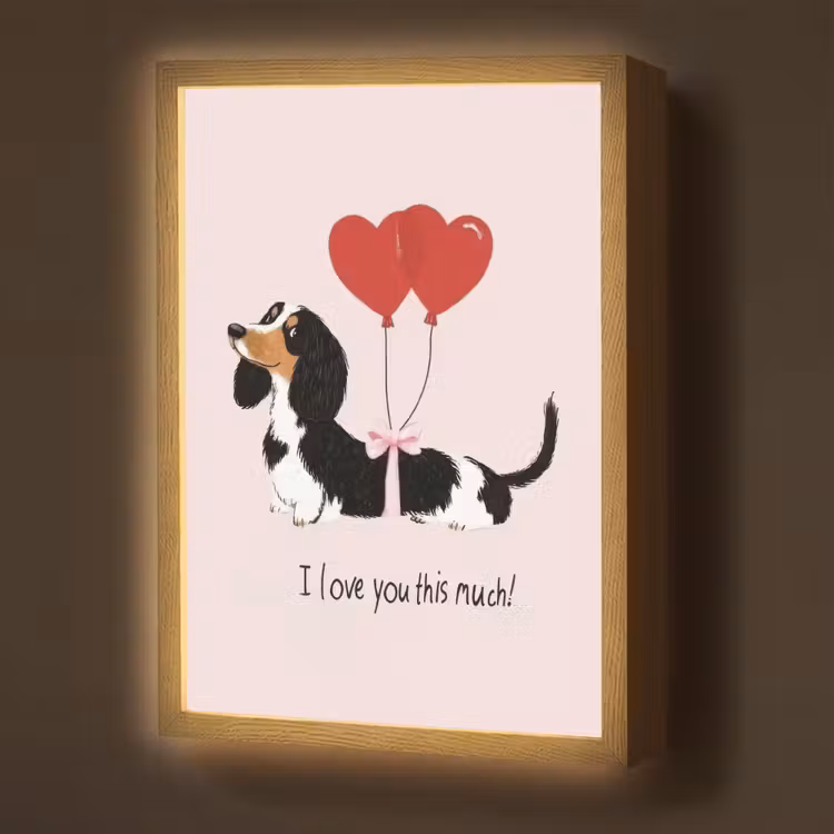 Lightbox - Wandlamp - Hond - Teckel - Valentijn - Love — 1