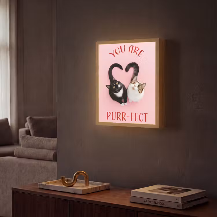 Lightbox - Wandlamp - Kat - Hart - Tekst - Valentijn — 2