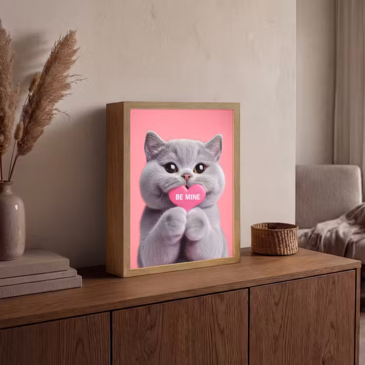 Lightbox - Wandlamp - Kat - Valentijn - Roze - Liefde — 4