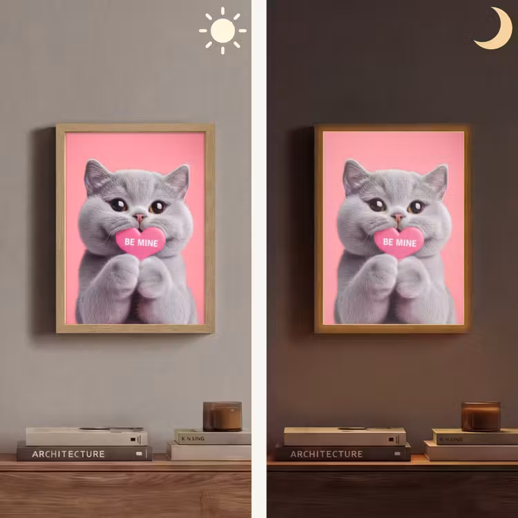 Lightbox - Wandlamp - Kat - Valentijn - Roze - Liefde — 5
