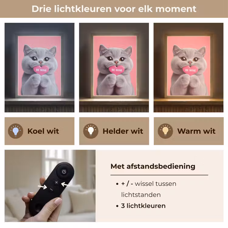 Lightbox - Wandlamp - Kat - Valentijn - Roze - Liefde — 7