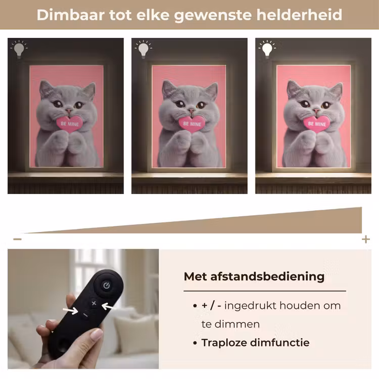 Lightbox - Wandlamp - Kat - Valentijn - Roze - Liefde — 8