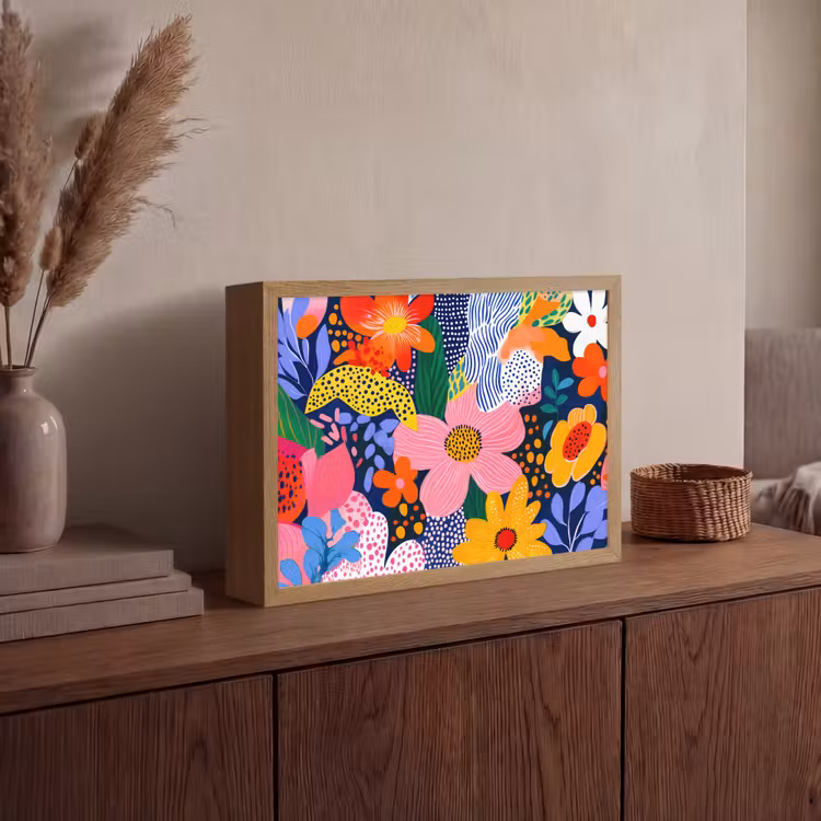 Lightbox - Wandlamp - Kleurrijk - Bloemen - Abstract - Stippen — 4