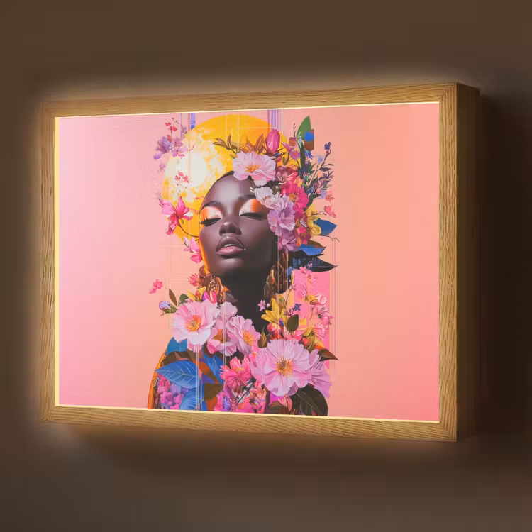 Lightbox - Wandlamp - Kleurrijk - Bloemen - Vrouw - Zon — 1