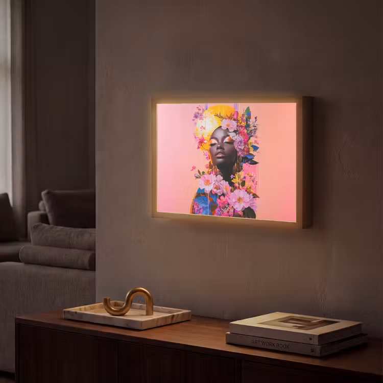 Lightbox - Wandlamp - Kleurrijk - Bloemen - Vrouw - Zon — 2