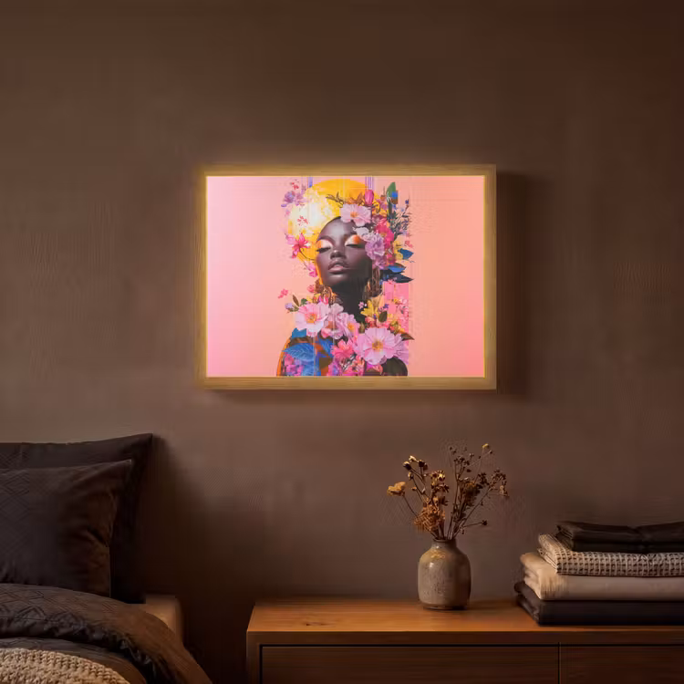 Lightbox - Wandlamp - Kleurrijk - Bloemen - Vrouw - Zon — 3