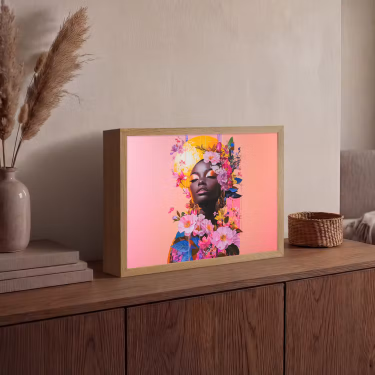Lightbox - Wandlamp - Kleurrijk - Bloemen - Vrouw - Zon — 4