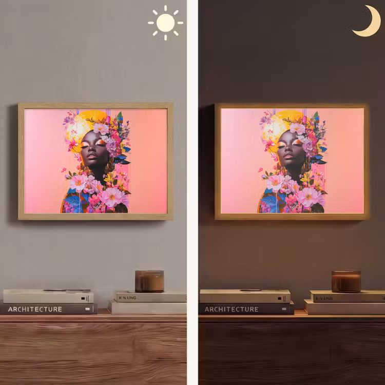 Lightbox - Wandlamp - Kleurrijk - Bloemen - Vrouw - Zon — 6