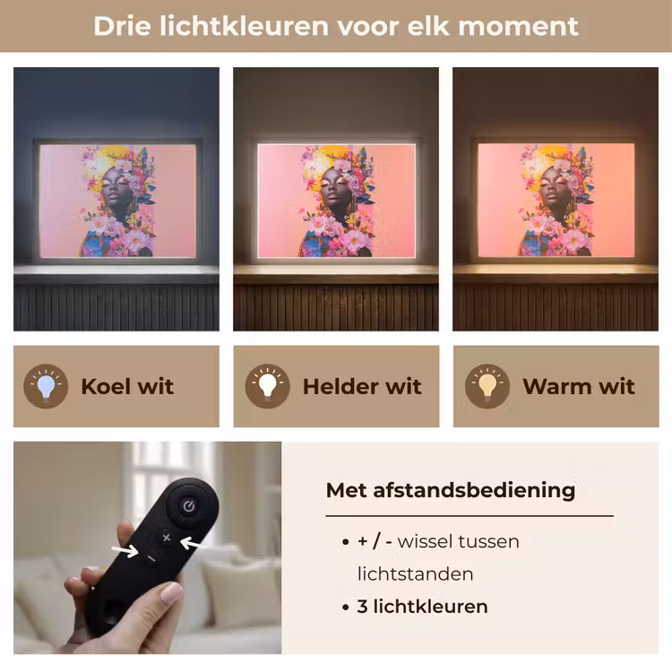 Lightbox - Wandlamp - Kleurrijk - Bloemen - Vrouw - Zon — 8