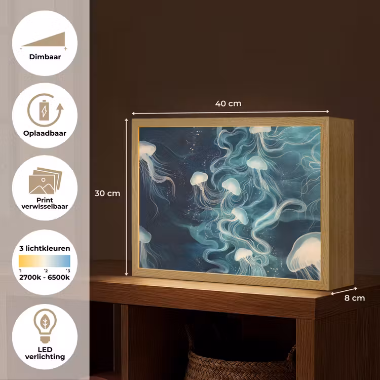 Lightbox - Wandlamp - Kwallen - Zee - Wit - Golven — 10