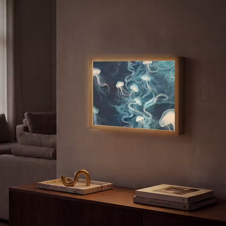 Lightbox - Wandlamp - Kwallen - Zee - Wit - Golven — 2