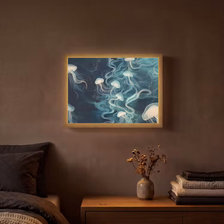 Lightbox - Wandlamp - Kwallen - Zee - Wit - Golven — 3