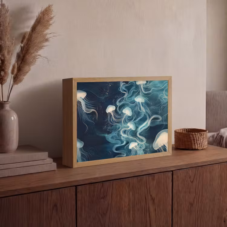 Lightbox - Wandlamp - Kwallen - Zee - Wit - Golven — 4