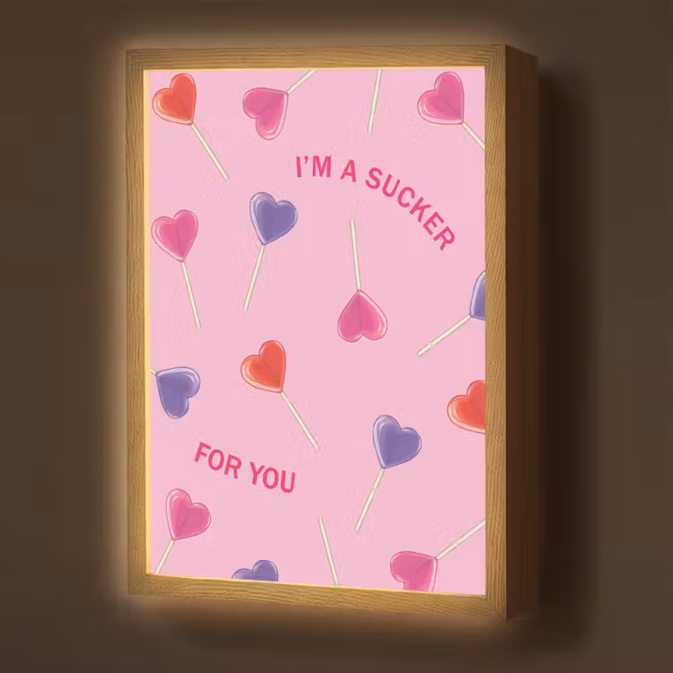 Lightbox - Wandlamp - Lolly - Valentijn - Illustratie - Snoep — 1