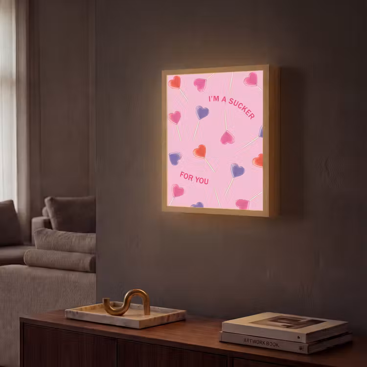 Lightbox - Wandlamp - Lolly - Valentijn - Illustratie - Snoep — 2