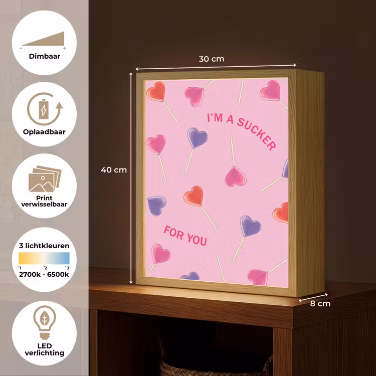 Lightbox - Wandlamp - Lolly - Valentijn - Illustratie - Snoep — 9