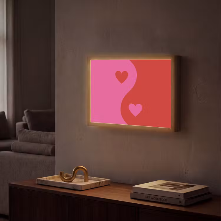 Lightbox - Wandlamp - Minimalistisch - Rood - Roze - Hartjes — 2