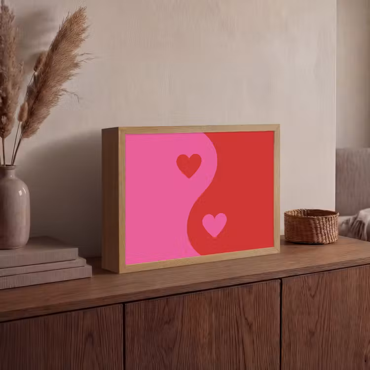 Lightbox - Wandlamp - Minimalistisch - Rood - Roze - Hartjes — 4