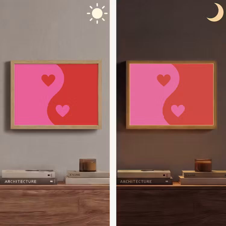 Lightbox - Wandlamp - Minimalistisch - Rood - Roze - Hartjes — 6