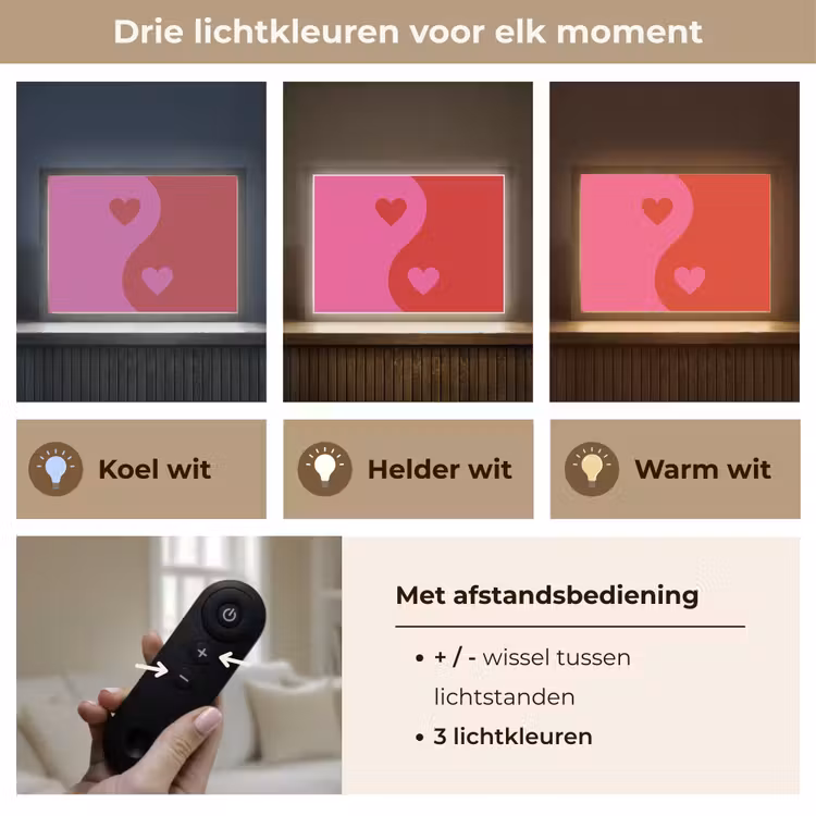Lightbox - Wandlamp - Minimalistisch - Rood - Roze - Hartjes — 8