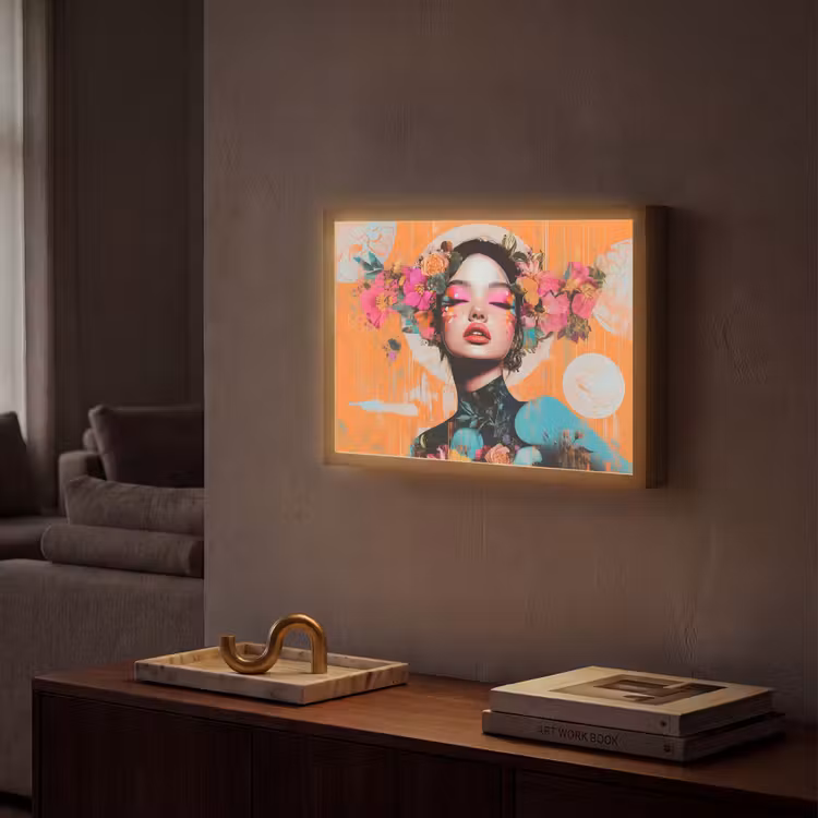 Lightbox - Wandlamp - Portret - Vrouw - Abstract - Bloemen — 2