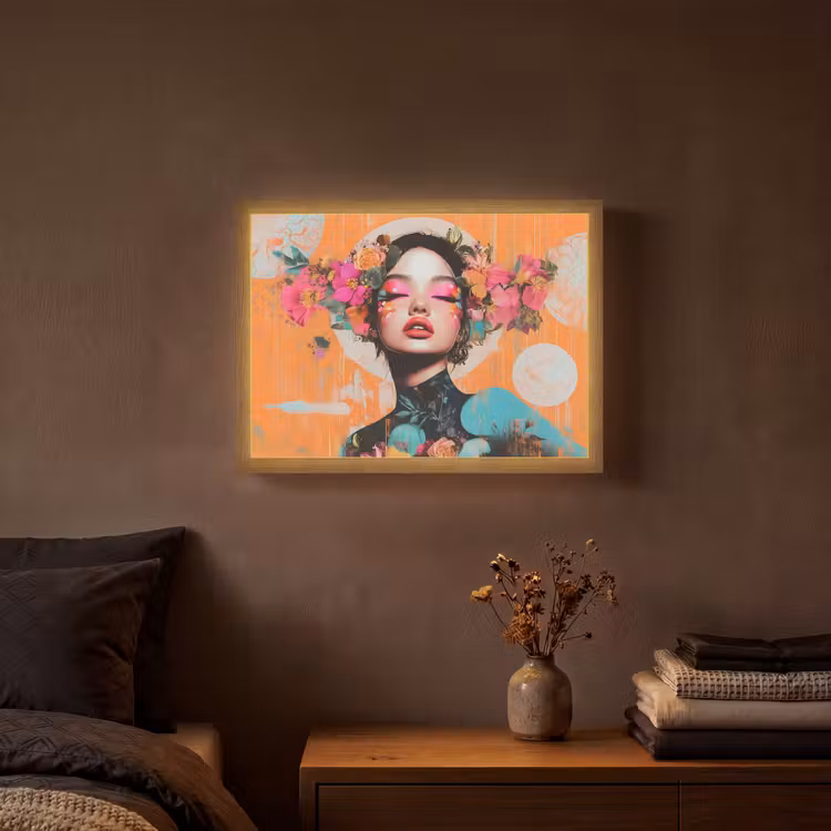 Lightbox - Wandlamp - Portret - Vrouw - Abstract - Bloemen — 3