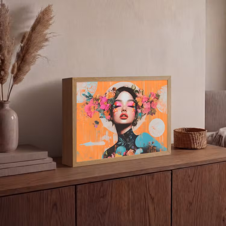 Lightbox - Wandlamp - Portret - Vrouw - Abstract - Bloemen — 4