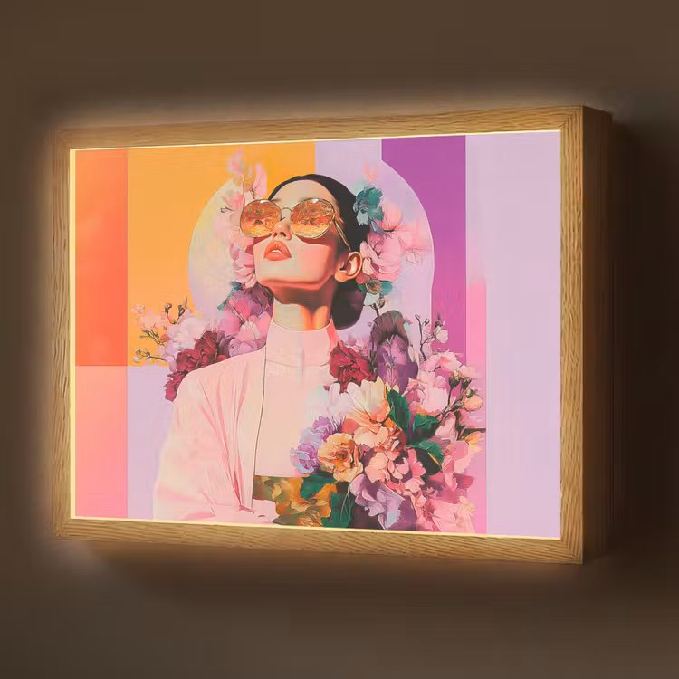 Lightbox - Wandlamp - Portret - Vrouw - Abstract - Bloemen — 1