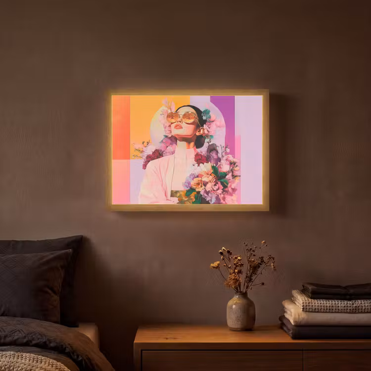 Lightbox - Wandlamp - Portret - Vrouw - Abstract - Bloemen — 3