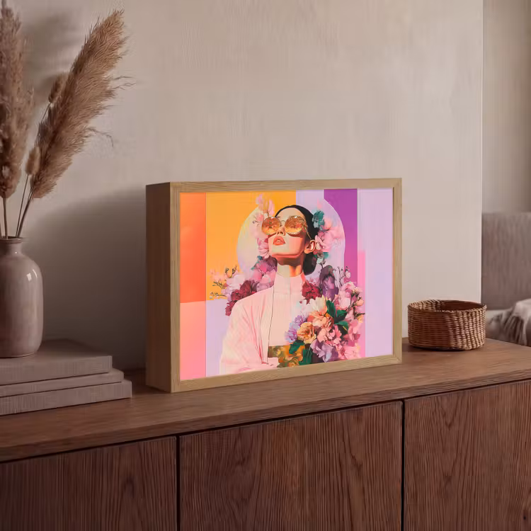 Lightbox - Wandlamp - Portret - Vrouw - Abstract - Bloemen — 4