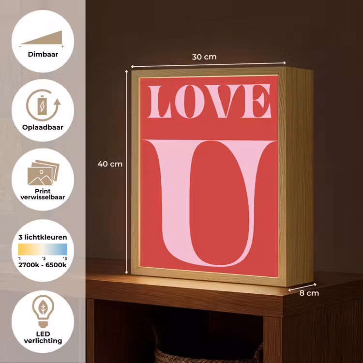 Lightbox - Wandlamp - Rood - Love - Valentijn - Roze — 9