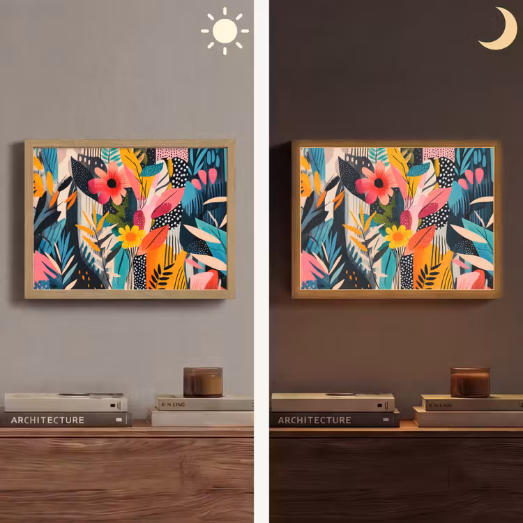 Lightbox - Wandlamp - Schilderij - Abstract - Bloemen - Roze — 6