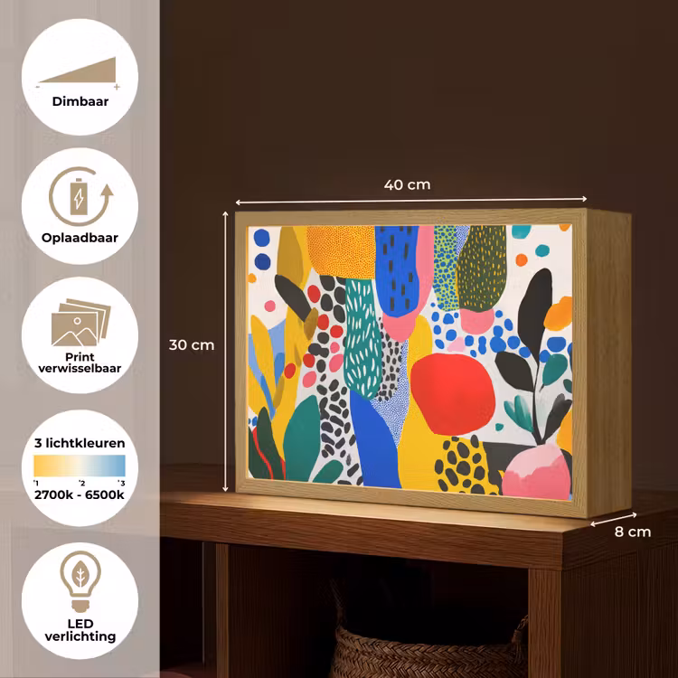 Lightbox - Wandlamp - Stippen - Vormen - Modern - Kleuren — 10