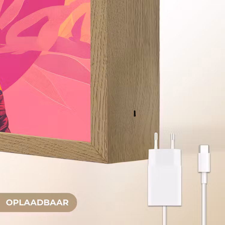 Lightbox - Wandlamp - Tijger - Kimono - Planten - Roze — 7