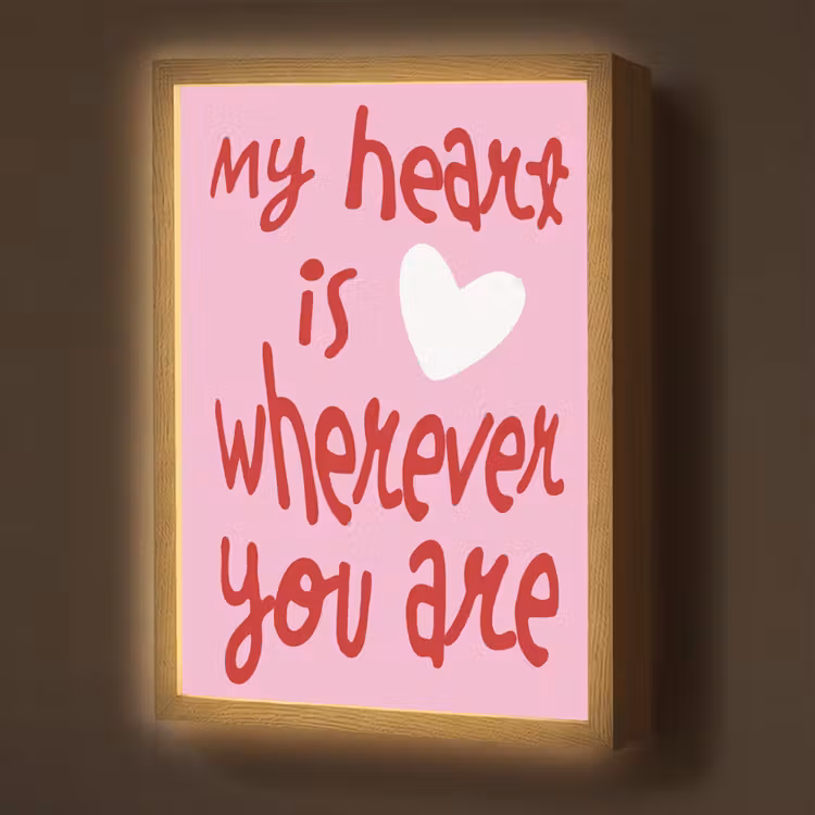 Lightbox - Wandlamp - Valentijn - Hart - Liefde - Roze — 1