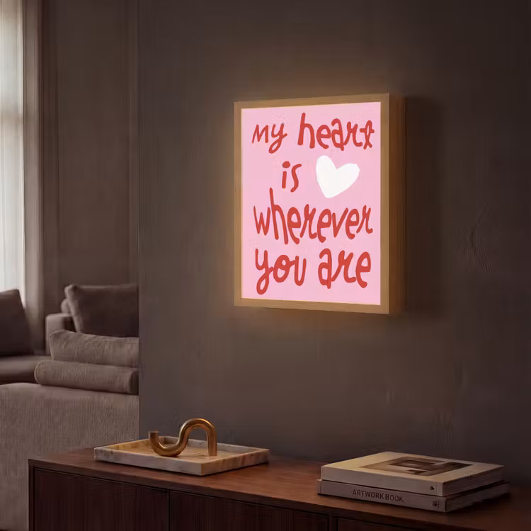 Lightbox - Wandlamp - Valentijn - Hart - Liefde - Roze — 2