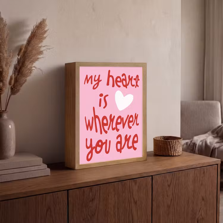 Lightbox - Wandlamp - Valentijn - Hart - Liefde - Roze — 4