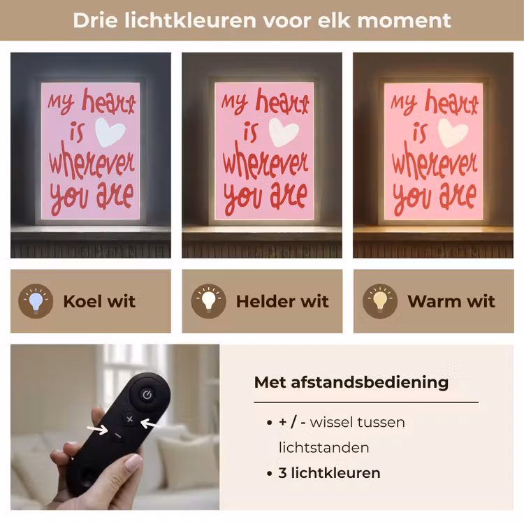 Lightbox - Wandlamp - Valentijn - Hart - Liefde - Roze — 7