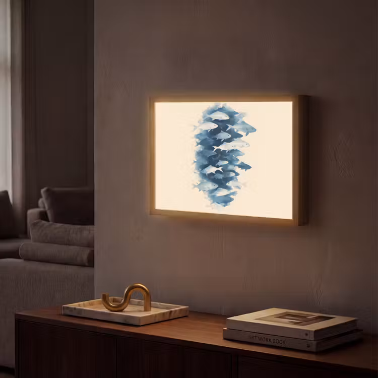 Lightbox - Wandlamp - Vissen - Minimalistisch - Blauw — 2