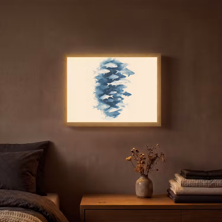 Lightbox - Wandlamp - Vissen - Minimalistisch - Blauw — 3