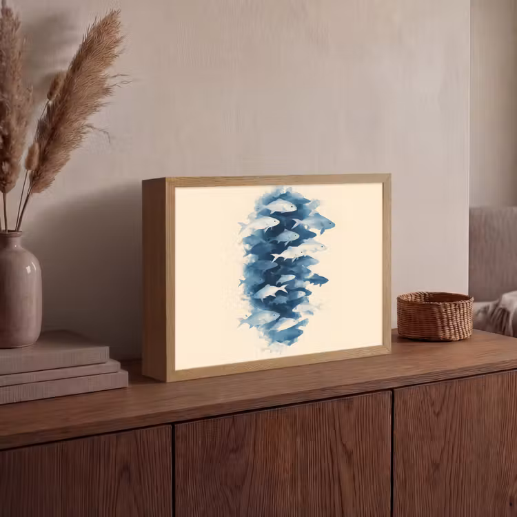 Lightbox - Wandlamp - Vissen - Minimalistisch - Blauw — 4