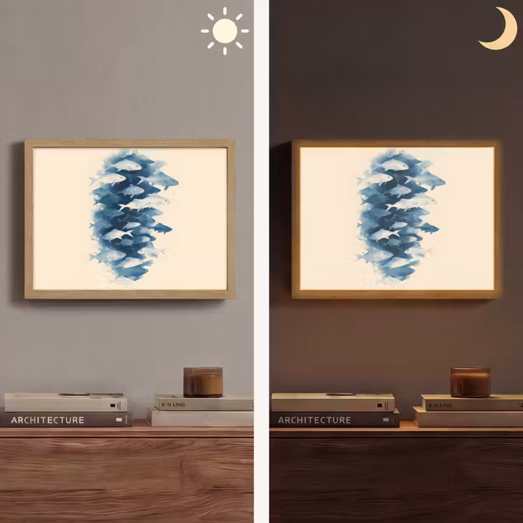 Lightbox - Wandlamp - Vissen - Minimalistisch - Blauw — 6