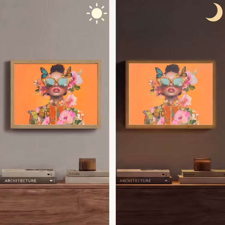 Lightbox - Wandlamp - Vlinders - Vrouw - Zonnebril - Kleurrijk — 6
