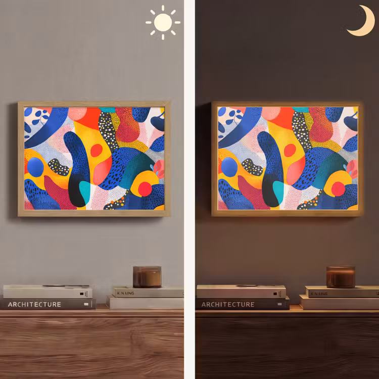 Lightbox - Wandlamp - Vormen - Abstract - Stippels - Blauw — 6